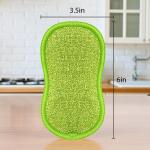 12 Pack Multi-Purpose Scrub Sponges for Kitchen by SmilePowo Non-Scratch Microfiber Sponge Along with Heavy Duty Scouring Power - Effortless Cleaning of Dishes, Pots and Pans