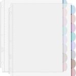 Mr. Pen- Clear Sheet Protectors with Tabs, 8 Tabs, 2 Sets, Clear Plastic Dividers for 3 Ring Binder, Insertable Index Page Divider Multicolor Tabs