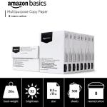 Basics Multipurpose Copy Printer Paper, 20 lb, 8.5 x 11 Inches, 8 Reams (4,000 Sheets), 92 Bright, White
