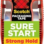 Scotch Brand Sure Start Shipping Packaging Tape with Dispenser, 2 Inches x 800 Inches (145), Clear