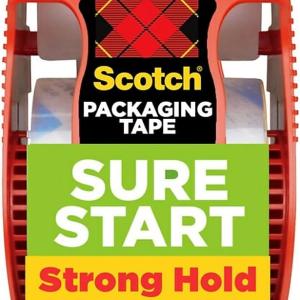 Scotch Brand Sure Start Shipping Packaging Tape with Dispenser, 2 Inches x 800 Inches (145), Clear