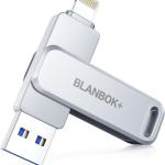 MFi Certified 256GB Flash Drive for iPhone Photo Stick, USB Memory Stick High Speed iPhone Flash Drive, External Memory Storage USB Stick Thumb Drive for iPhone/iP/Android/PC (Metallic Silver)