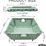 2 Pcs Collapsible Colanders Foldable Strainers - Kitchen & Camping Basket for Fruits, Pasta, Vegetables, Berries - Space Saving, Stackable Storage, Picnic Essentials