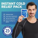 25 Pack Instant Ice Cold Pack (6” x 4.5”) - Disposable Instant Ice Packs for Injuries | Cold Compress Ice Pack for Pain Relief