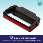 Red and Black Ink Printer Ribbons for Toast Kitchen Printer by Paper Planet | 12 Ribbons | TKP300 SNBC BTP-M300