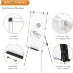VIZ-PRO Magnetic Portable Easel Dry Erase Board, Flipchart Easel Stand Tripod Whiteboard, 24"W x 36"L