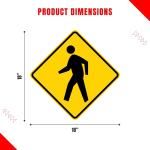 Municipal Supply and Sign Co Pedestrian Crossing Sign - 18 x 18 Inches - Highly Reflective 3M Sheeting for Enhanced Visibility and Safety, 10-Year Warranty