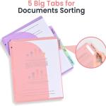 5 Tabs Dividers with Pockets for 3 Ring Binder, 5 Counts Binder Dividers Index for US Letter Size, Binder Dividers with Tabs for School Office Organization(XY026) (1)