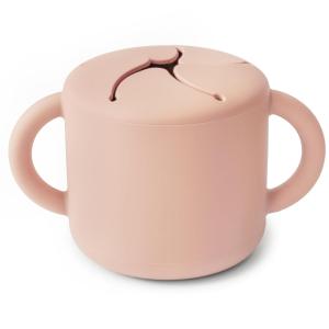 mushie Silicone Snack Cup | Spill Proof Food Container for Toddler and Baby (Blush)