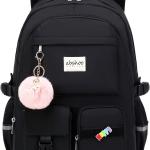 abshoo Big Student Laptop Backpack For College Women Middle High School Teen Girls Bookbag Travel Daypack (Black)