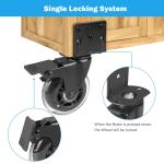 Hirate Side Mount Casters Set of 4 with Brake, 3" L-Shaped Plate Casters Replacement Material Handling for Furniture, Baby Bed, Suitcase,Cabinet,Table Casters,Loing Capacity 600 Lbs