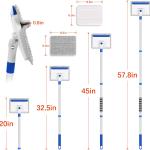 Baseboard Cleaner Tool with Handle, Wall Cleaner with Extendable Long Handle ,Door Frame Cleaning Tool Including 4 Reusable Cleaning Ps. Quick Clean Baseboard Cleaning, Ceiling and Wall.