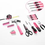 39 Piece All Purpose Basic Household Pink Tool Kit for Women - Small Tool Set with Toolbox Great for Home, Garage, Office and College Dormitory Use