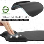 MROCO Ergonomic Mouse P with Gel Wrist Rest, Smooth Wrist Support Surface, Non-Slip PU Base for Pain Relief, Comfortable Mousep for Computer, Laptop, Office & Home, 9.4 x 8.1 in, Black