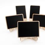 DSTELIN 10 Pack Mini Chalkboards Signs with Easel Stand, Small Rectangle Chalkboards Blackboard, Wood Place Cards for Weddings, Birthday Parties, Message Board Signs and Event Decoration