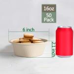 Homestockplus 16 Oz Disposable Bowls Heavy Duty Small Paper Bowls me of 100% Compostable Heavy-duty Quality Natural Bagasse Biodegrable Bowls for Ice Cream, Dessert And Chili ect.[50 Pack]