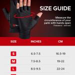 BraceBull Arthritis Gloves (1 Pair), Copper Infused Fingerless Compression Gloves, RSI and Relieve Hand Pain for Women & Men