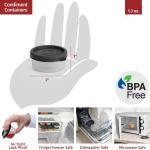 Condiment Cups Containers with Lids- 8 pk. 1.3 oz.Sal Dressing Container to go Small Food Storage Containers with Lids- Sauce Cups Leak proof Reusable Plastic BPA free for Lunch Box Picnic Travel