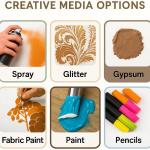 Leaf Border Stencil Reusable Sturdy Flexible Clear Plastic 1-3x8 in Arts and Crafts Material Scrapbooking for Airbrush Painting Drawing