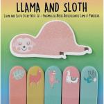 iscream Sleepy Sloth and Happy Llama Sticky Note Flags - Set of 5 Designs