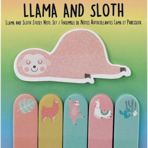 iscream Sleepy Sloth and Happy Llama Sticky Note Flags - Set of 5 Designs