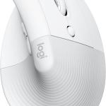 Logitech Lift Vertical Ergonomic Mouse, Wireless, Bluetooth or Logi Bolt USB Receiver, Quiet clicks, 4 Buttons, Compatible with Windows/macOS/iPOS, Laptop, PC - Off White