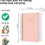 Undated Daily Monthly Planner for 2026 or Anytime - A5 To Do List with Hourly Schedule, Hardcover Spiral Bound Daily Planner to Increase Focus, Stylish School/Office Supplies, 5.8" x 8.5", Pink