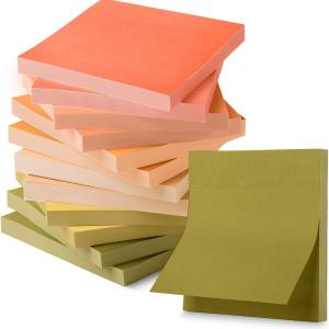 Mr. Pen- Sticky Notes, 3”x3”, 12 Ps, 600 Sheets, Autumn Earth Sticky Notes 3x3
