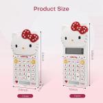 Cute Calculators, 8 Digit with LCD Display for Teachers Student Basic Office, Kids Calculators for School, Mini Cartoon Calculator Handheld Calculator 5.9×2.6 inch White