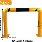 51.2"x 35.4" Hollow Machine Safety Vehicle Industrial Guard Barrier Bollard with Anchor Bolts For Warehouse Roside Traffic Parking Area, 2 Pack, Yellow