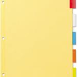 Office Essentials 11465 Plastic Insertable Dividers, 5-Tab, Letter