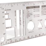 Culinary Ruler Stainless Streel Mini Cutting Reference Template Cooking Measurement for Food Essential Kitchen Tool with Weight Temperature Baking Conversion Chart for Beginner and Chef (5*3")