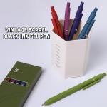 Gel Pens, 10 Pcs 0.5mm Black Ink Pens Fine Point Smooth Writing Pens with Silicone Grip, High-End Series Metal Clip Retractable Pens for Journaling Note Taking (10 Pcs Vintage)