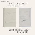 Stefast & Sustained Church Notes Journal Extended Edition - 4 Pages per Sermon - Organize & Apply Sermon Notes - Formatted to Write Key Points, Bible Verses, Notes, and Application (Seafoam Green)