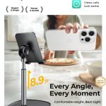 LISEN Cell Phone Stand just for iPhone Phone Holder for Desk Recording, Gifts Women Office Desk Accessories PC Gaming Essentials Kitchen Ggets Fit OtterBox Case Switch iP Air Tablet 4-10 in