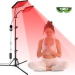 Red Light Therapy Lamp, Infrared Light Therapy Device with Stand, 660nm Red and 850nm Near Infrared Red Light Therapy for Body and Face Pain Relief Skin Care(Dual Lamps)