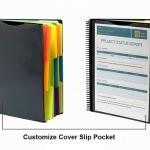 12 Pocket Project Organizer,FOME Folder Binder Spiral Pocket Organizer with Zipper Pouch,6 Dividers Project Organizer Letter Size for School Office Filing Cabinet,Black