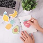 Cobee Cute Fruit Sticky Notes, 6 Pack Large Fruit Cartoon Sticky Notes Fruit Shape Markers Flags Cartoon Large Self-Stick Memo Ps Students Home Office Roommates Gifts Tab Supplies