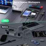 800W USB C Charger,GaN 10 Ports USB Charger,Multiple Plug Fast Charger Laptop Charger,PD Power apter Compatible with MacBook Pro/Air/Dell/iPhone/Galaxy/Laptop/Tablet/Mobile