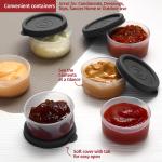 Condiment Cups Containers with Lids- 8 pk. 1.3 oz.Sal Dressing Container to go Small Food Storage Containers with Lids- Sauce Cups Leak proof Reusable Plastic BPA free for Lunch Box Picnic Travel