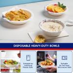 JOLLY CHEF 160 Count Paper Bowls 20 oz Soak Proof and Cut Proof Microwave Safe Heavy Duty Leaf Printed Disposable Bowls for Dinner or Thanksgiving