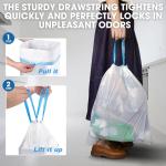 Small Trash Bags 2-4 Gallon, 500 Count Super Value Bulk Drawstring Garbage Bags, Mini Plastic Trash Bags for Bathroom, Office, Bedroom, Wastebasket Trash Can Liners