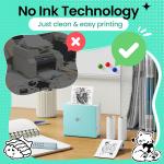 Phomemo M02 Mini Sticker Printer, Portable Thermal Inkless Printer, Sticker Maker Machine with 1 Roll Paper, Print Pod for Learning, Study Notes, Photos, Work, Receipts