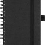 BEZEND Pocket Calendar 2026 Weekly and Monthly (3.5" x 6" Spiral) Small Daily Planner for Purse (Jan-Dec) with Notes & Expenses, Inner Pocket, Pen Holder, Vegan Leather Softcover - Black