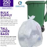 33 Gallon Trash Bags - 250 Count - 33" x 40" Clear Plastic Garbage Bags Tall Can Liners - Cleaning Products for Home, Office Bulk Trash, Light Residential or Commercial Waste, Indoor and Outdoor Use
