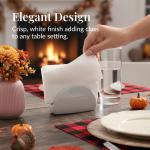 Prestee 200 Disposable Paper Hand Towels That Feel Like Linen Napkins, 2-Ply - Guest Towels, Wedding Paper Napkins, Disposable Napkin for Guest Bathroom, Parties, Dinners, Events (White)