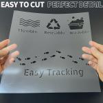 7.5Mil Blank Mylar Sheet (10 Pack), 12“ X 12” Clear Plastic Sheet, Clear Acetate Sheets for Cricut, Stencil Plastic Sheets for Cutting Machine, PET Stencil Material