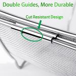 Tiawudi 6-Quart Large Over The Sink Colander, Heavy Duty 40% Thicker 18/8 Stainless Steel Fine Mesh Strainer Basket with Expandable Rubber Grip Handles - Strain, Drain, Rinse Fruits, Vegetables