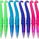 Maydahui 24 PCS Octopus Shaped Ballpoint Pen Devilfish Pens Black Ink Soft Silicone for Office Party Home