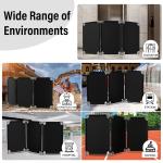 3 Panels Safety Barrice,5.8FT Foldable Security Barrier Gate with Heavy Duty PVC Frame,High Visibility Black Color,Crowd Control Restricted Area Pedestrian Barrice Traffic Fence